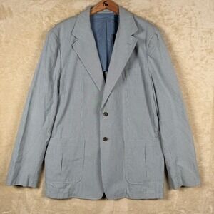 MARTIN + OSA NWT‎ Mens Blue Gingham Plaid Blazer Size 48 Lt Weight Casual Formal